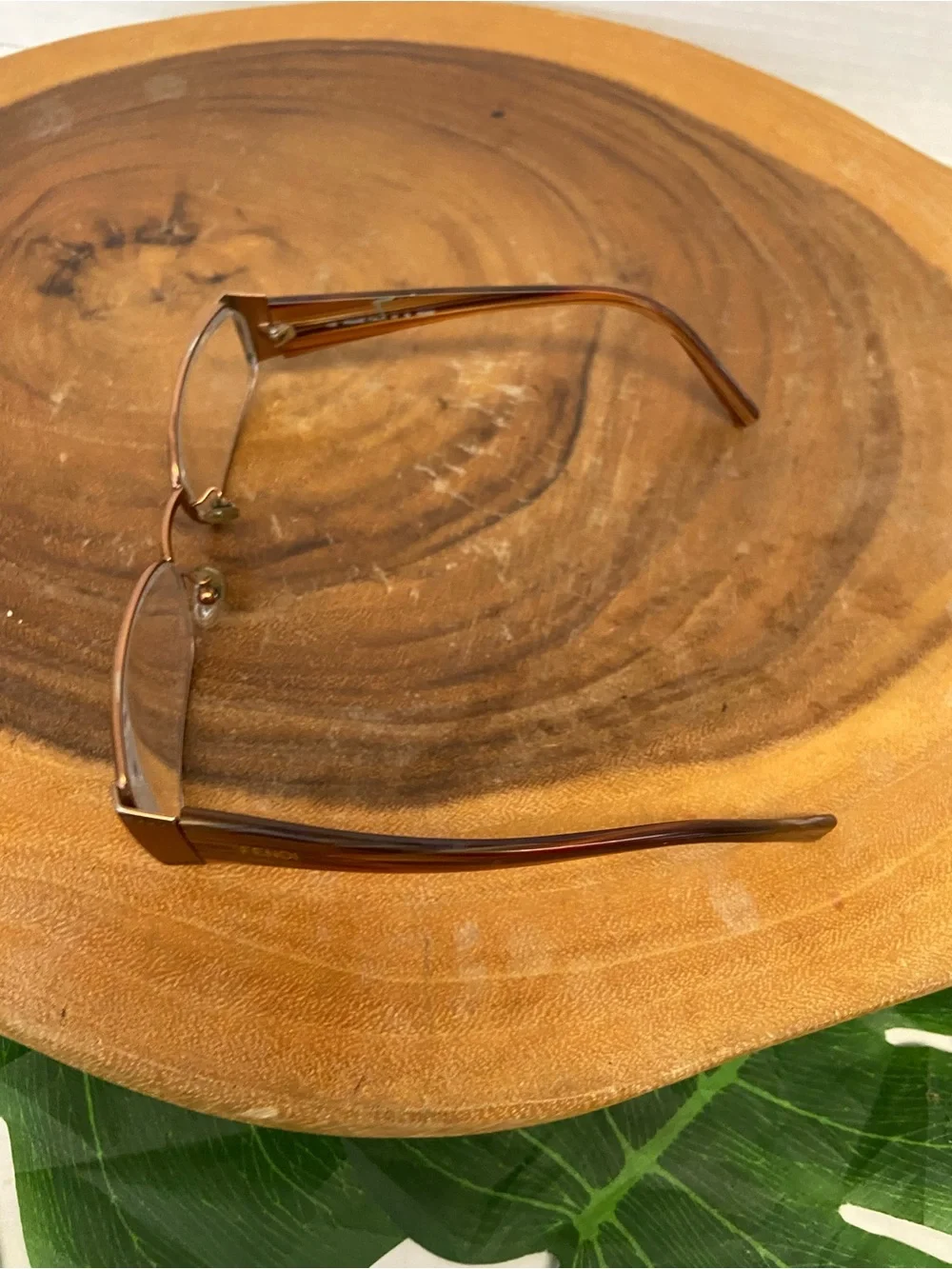 Fendi Woodgrain finish Eyeglasses Frames